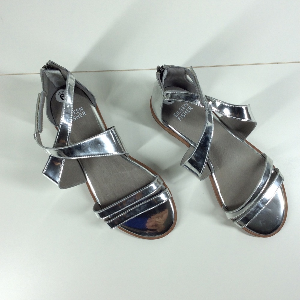 Eileen Fisher Cici Leather Sandal. NEW NO BOX OR TAGS - Picture 4 of 12